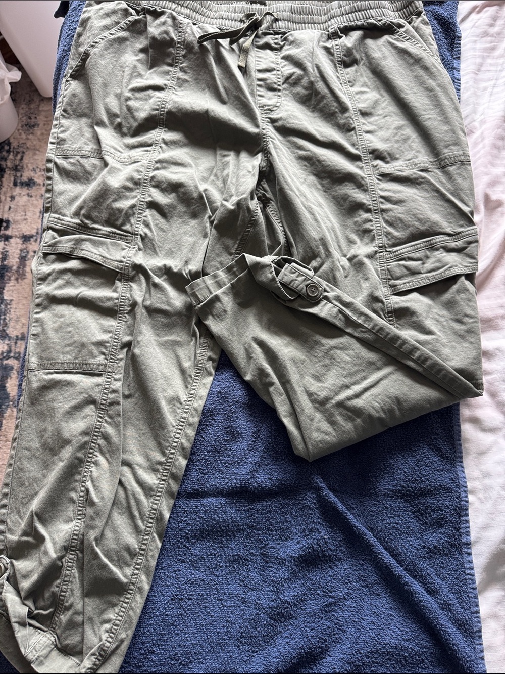 Falls Creek Olive Green Cargo Jogger Pants